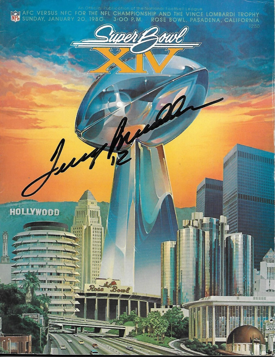 Terry Bradshaw Autographed Super Bowl XIV Program JSA Witnessed-Powers Sports Memorabilia