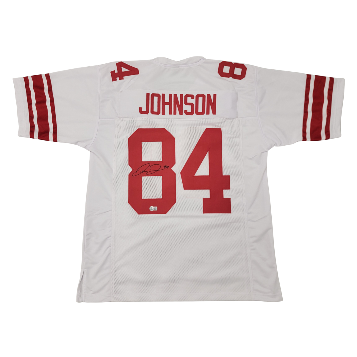 Theo Johnson Signed New York Giants Pro-Style White Jersey | - Beckett-Powers Sports Memorabilia