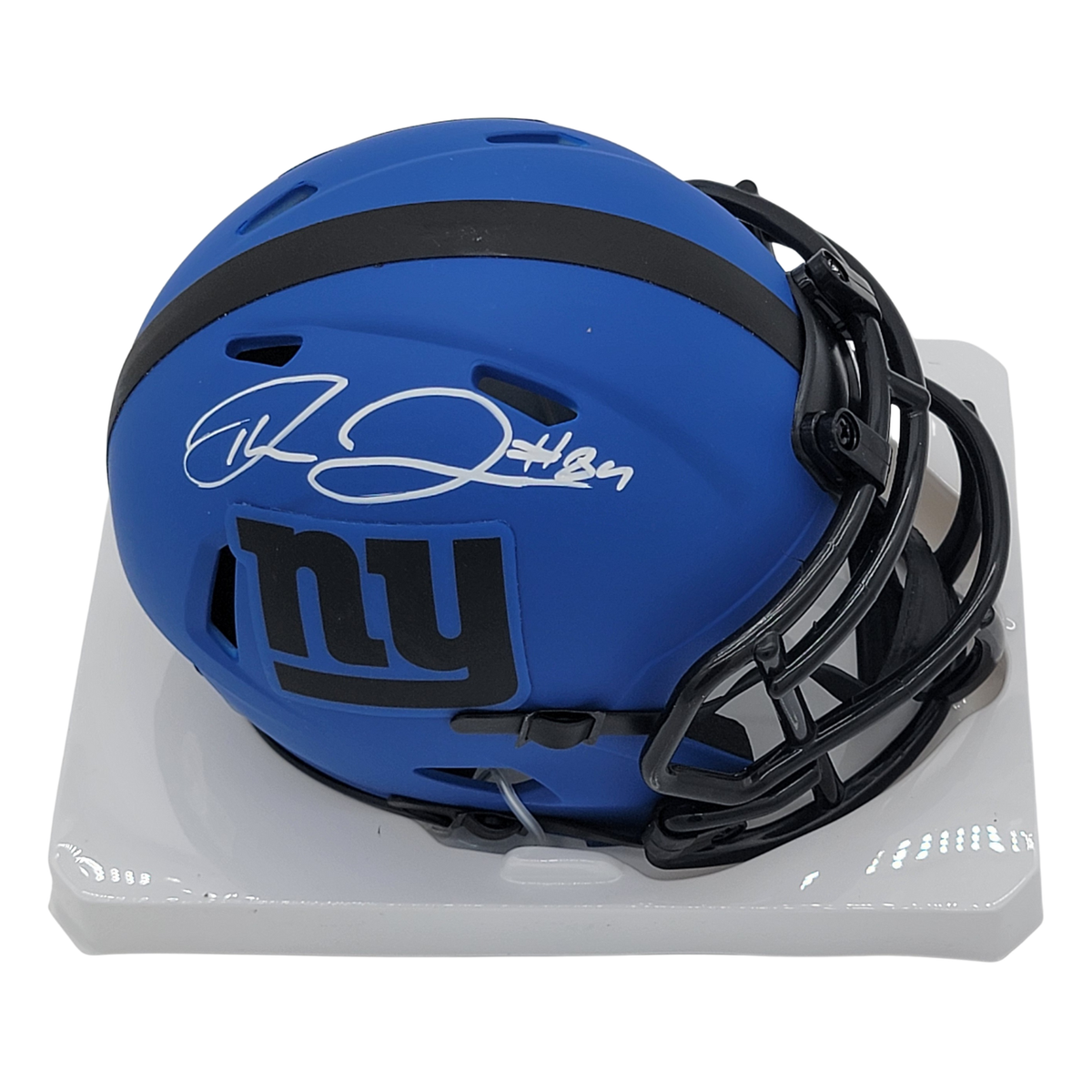 Theo Johnson Signed New York Giants Rave Mini Helmet | - Beckett-Powers Sports Memorabilia