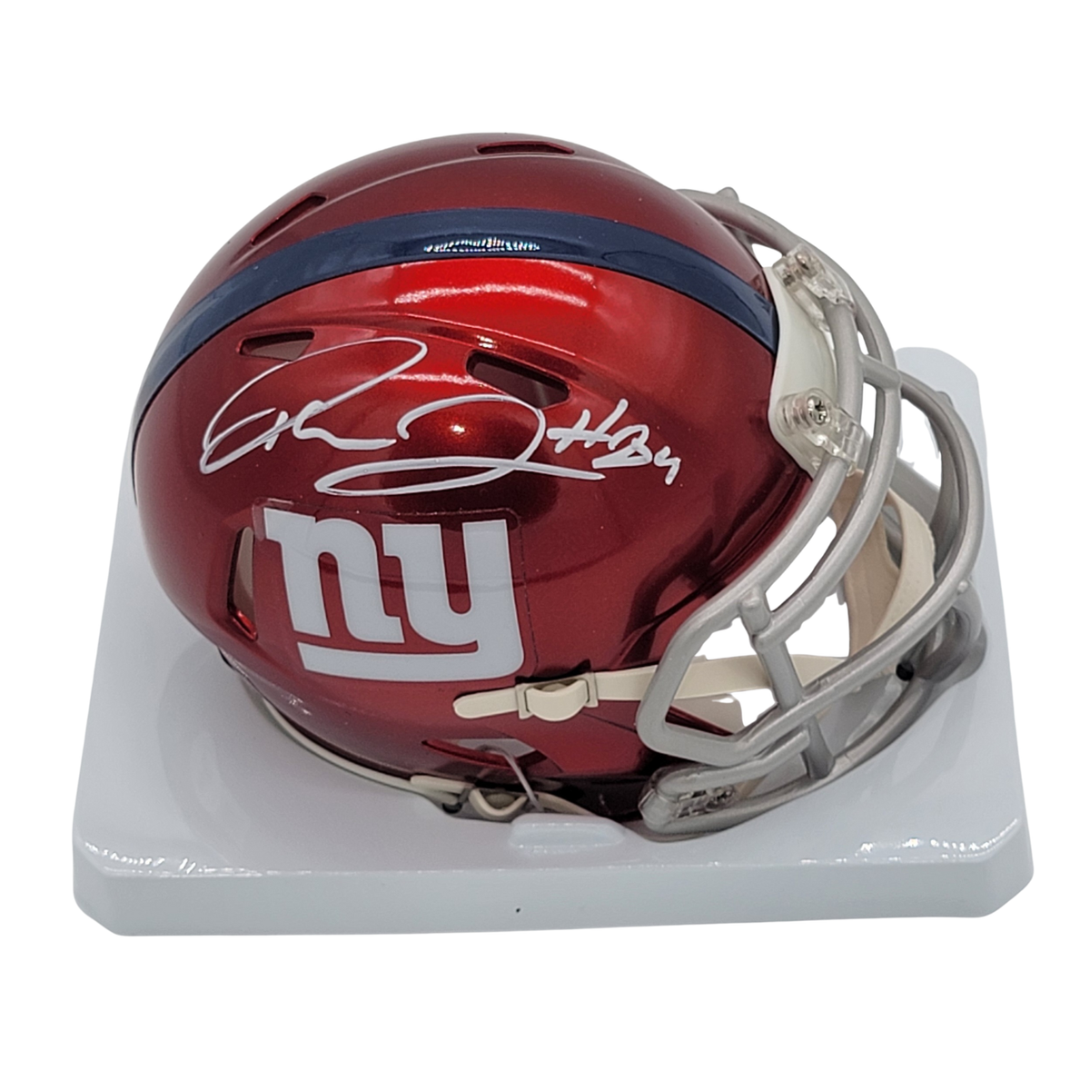 Theo Johnson Signed New York Giants Flash Mini Helmet | - Beckett-Powers Sports Memorabilia