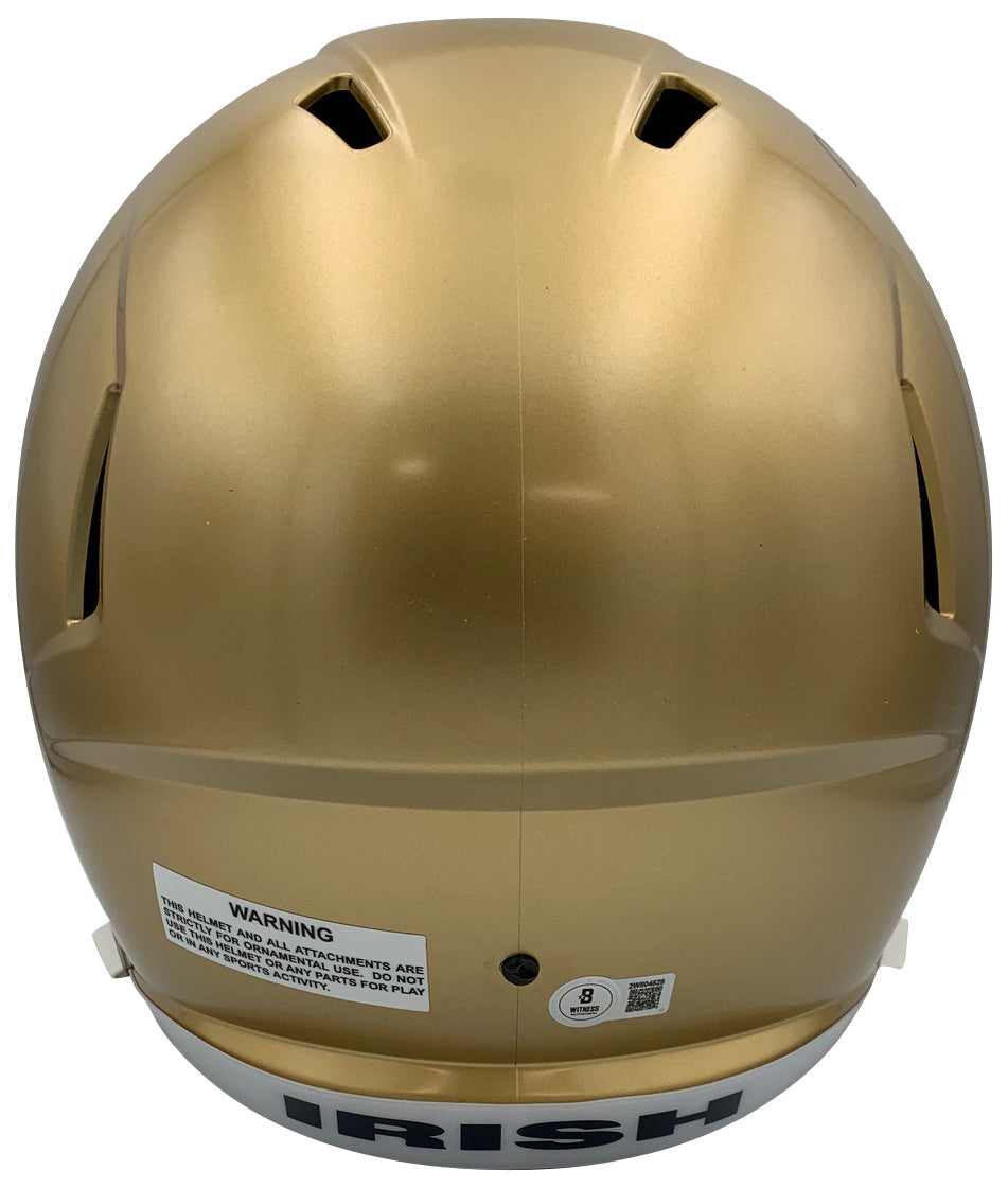 Tim Brown Autographed Notre Dame Fighting Irish Signed Full Size Replica Helmet Hall of Fame HOF Heisman Beckett COA-Powers Sports Memorabilia