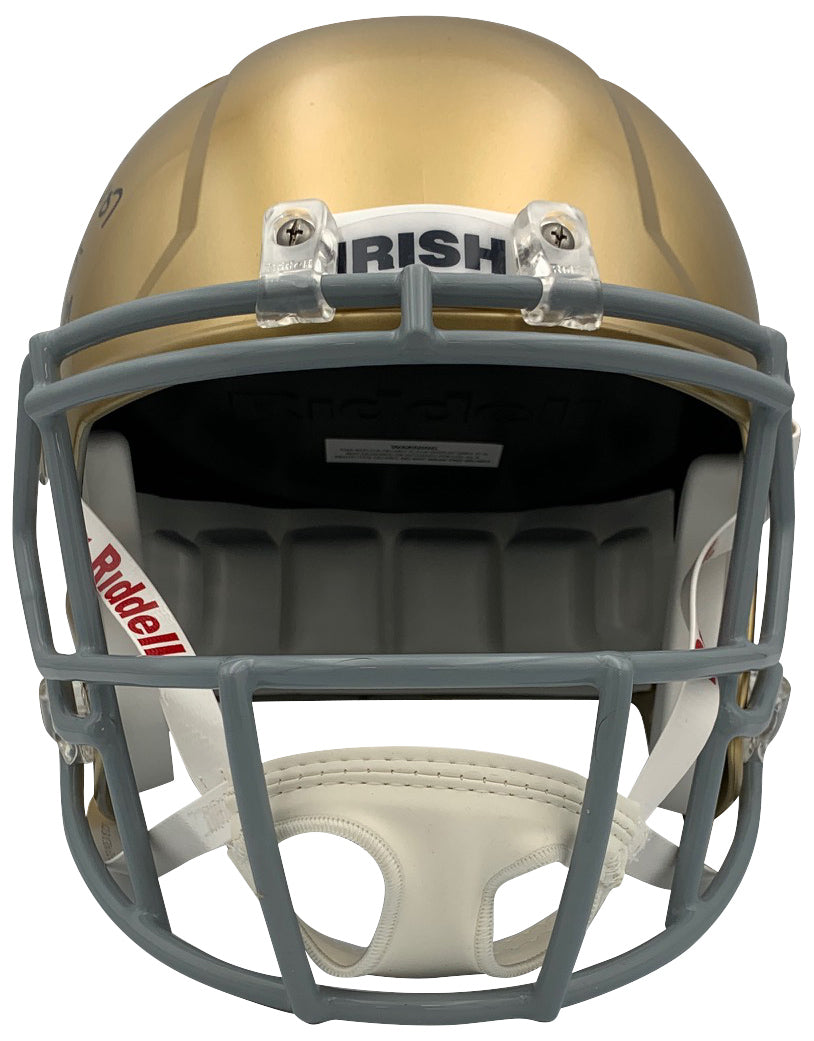 Tim Brown Autographed Notre Dame Fighting Irish Signed Full Size Replica Helmet Hall of Fame HOF Heisman Beckett COA-Powers Sports Memorabilia