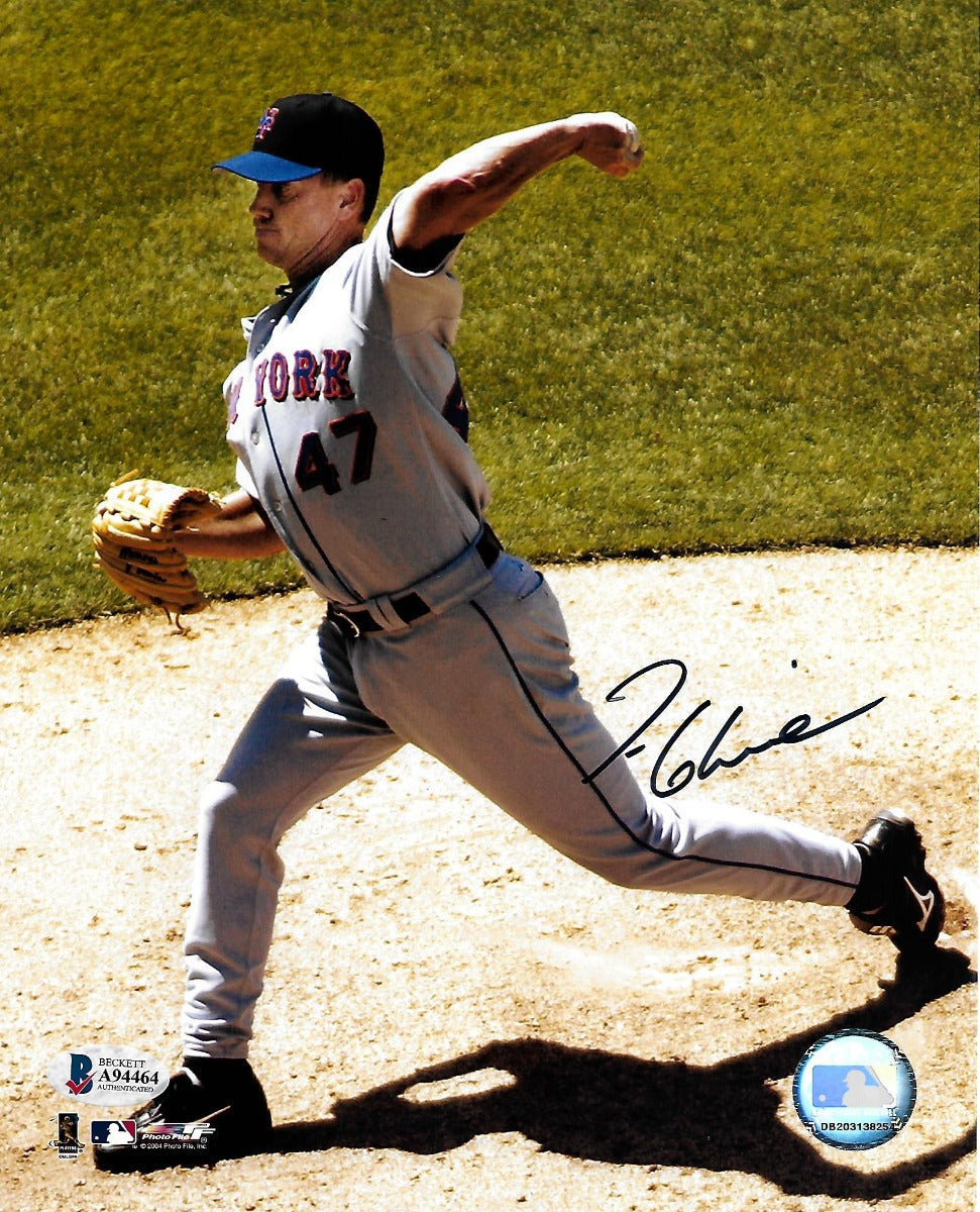 Tom Glavine Autographed New York Mets 8x10 Photo Beckett Authenticated-Powers Sports Memorabilia