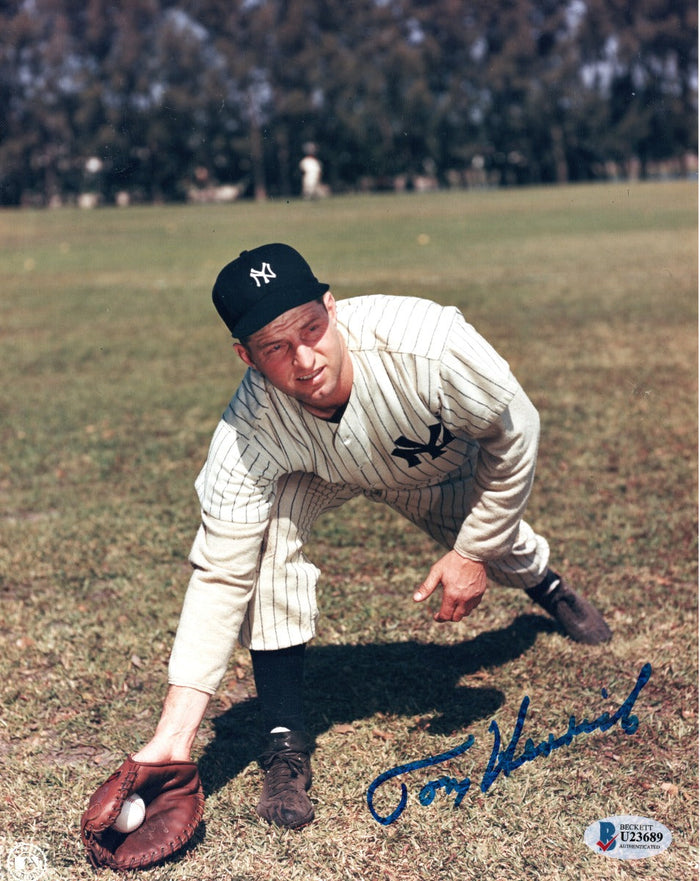 Tommy Henrich Signed New York Yankees 8x10 Photo - Beckett-Powers Sports Memorabilia