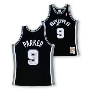 Tony Parker Autographed San Antonio Spurs Signed Basketball Swingman Mitchell & Ness Jersey Hall of Fame HOF 2023 Beckett COA-Powers Sports Memorabilia