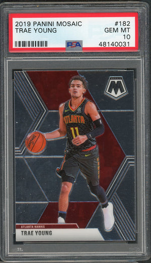 Trae Young 2019 Panini Mosaic Basketball Card #182 Graded PSA 10 GEM MINT-Powers Sports Memorabilia