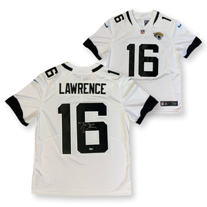 Trevor Lawrence Autographed Jacksonville Jaguars Signed Nike Limited Football White Jersey Fanatics Authentic COA-Powers Sports Memorabilia