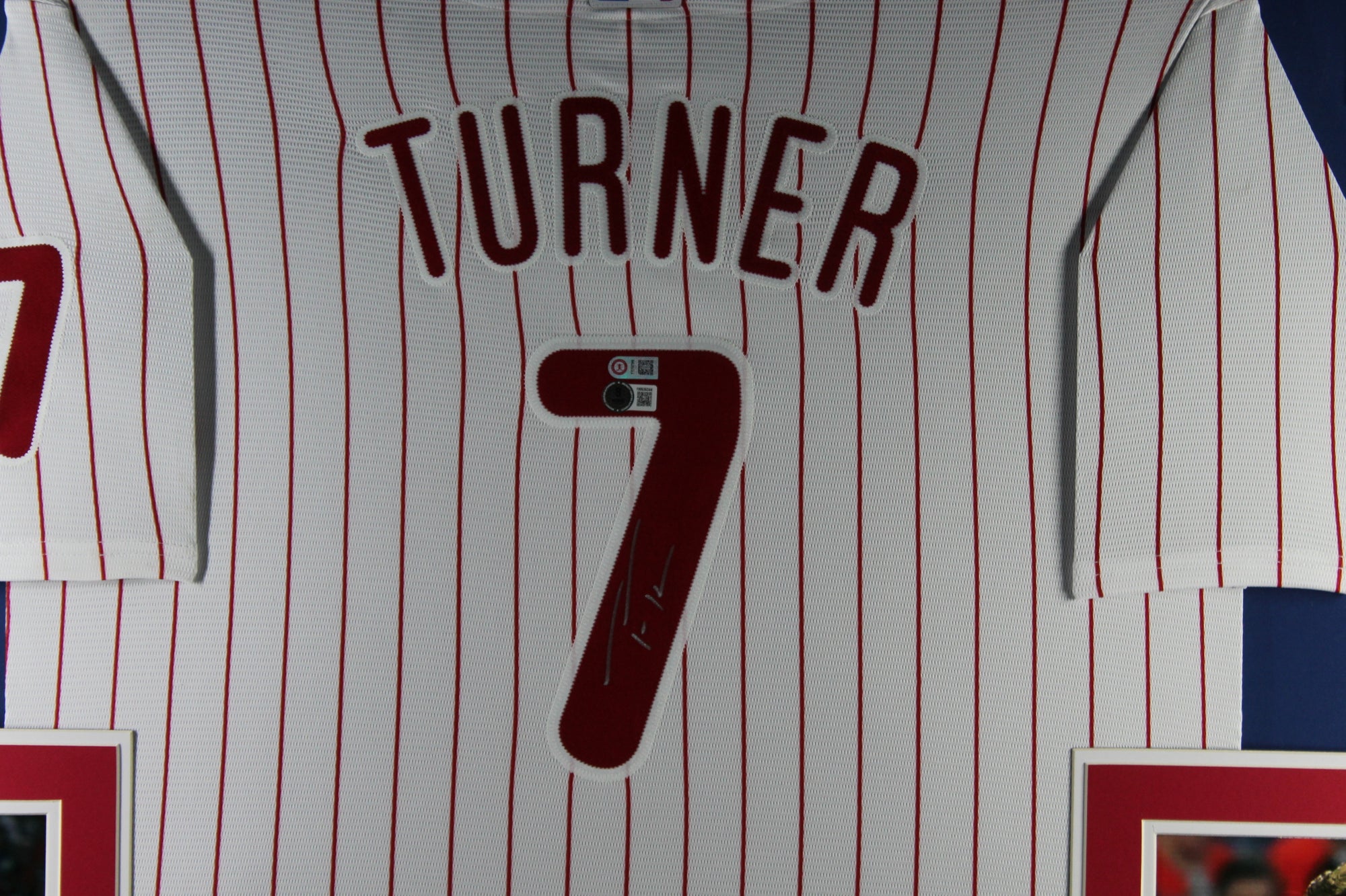 Trea Turner Autographed Philadelphia Phillies Signed Nike Baseball Framed Jersey Beckett COA-Powers Sports Memorabilia