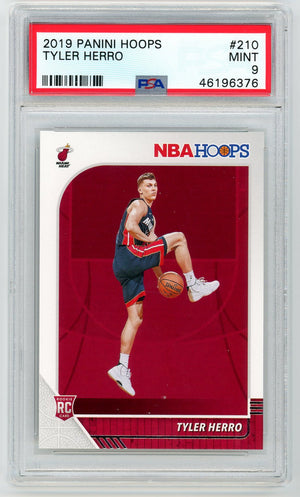 Tyler Herro 2019 Panini Hoops Basketball Rookie Card RC #210 Graded PSA 9 MINT-Powers Sports Memorabilia