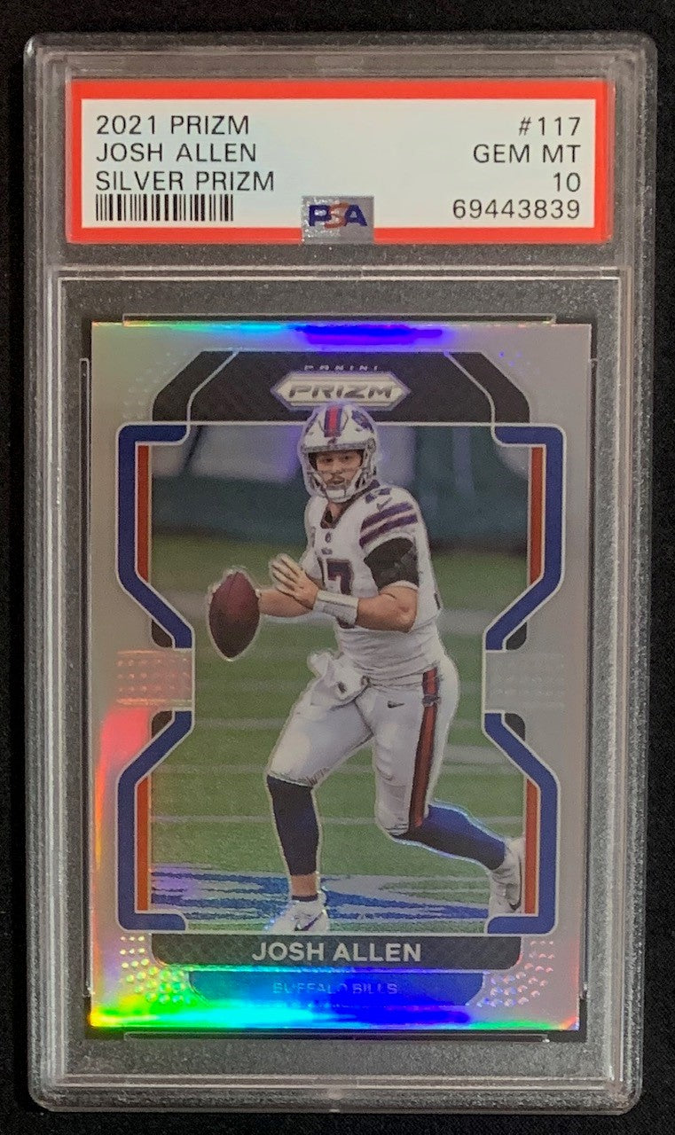Josh Allen 2021 Panini Silver Prizm Football Card #117 Graded PSA 10-Powers Sports Memorabilia