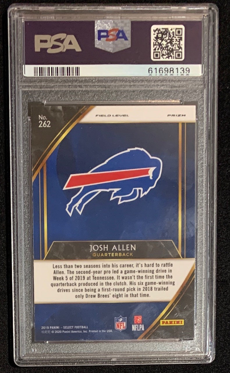 Josh Allen 2019 Panini Select Silver Prizm Football Card #262 Graded PSA 10-Powers Sports Memorabilia