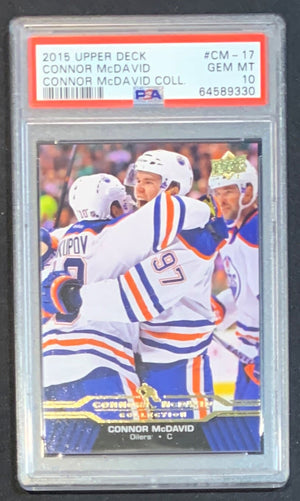 Connor McDavid 2015 Upper Deck Hockey Rookie Card RC #CM-17 Graded PSA 10-Powers Sports Memorabilia