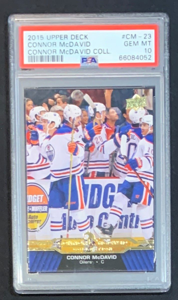 Connor McDavid 2015 Upper Deck Hockey Rookie Card RC #CM-23 Graded PSA 10-Powers Sports Memorabilia
