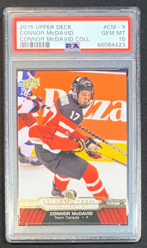 Connor McDavid 2015 Upper Deck Hockey Rookie Card RC #CM-9 Graded PSA 10-Powers Sports Memorabilia