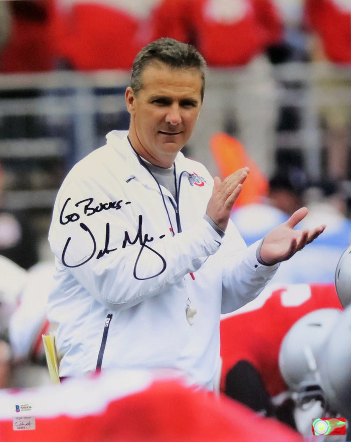 Urban Meyer Signed Ohio State Buckeyes 16x20 Photo W/ Go Bucks Beckett Witnessed #1-Powers Sports Memorabilia