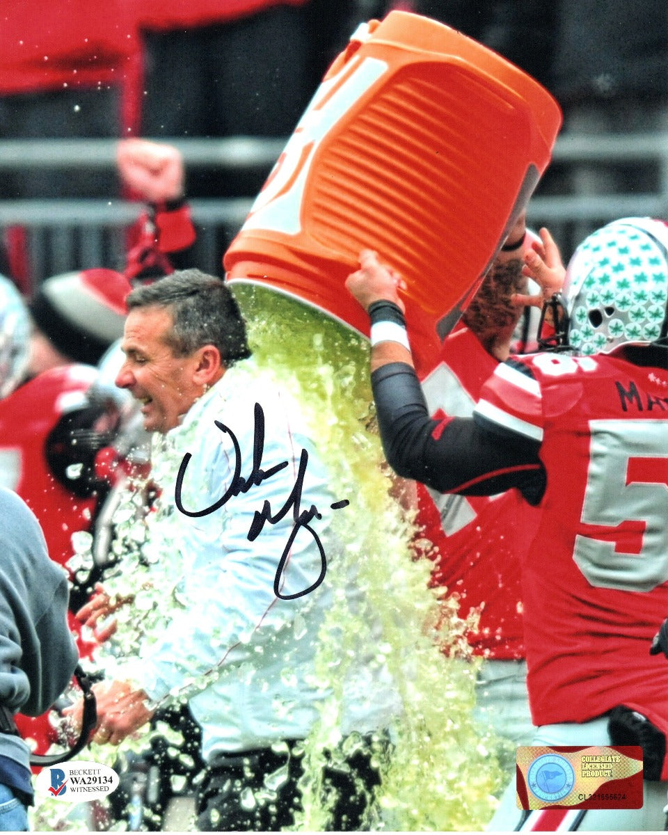 Urban Meyer Autographed Ohio State Buckeyes 8x10 Photo Beckett Witnessed #2-Powers Sports Memorabilia