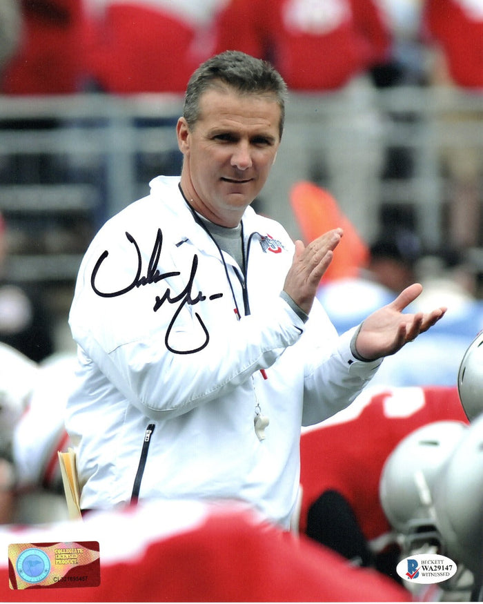 Urban Meyer Signed Ohio State Buckeyes 8x10 Photo Beckett Witnessed #3-Powers Sports Memorabilia