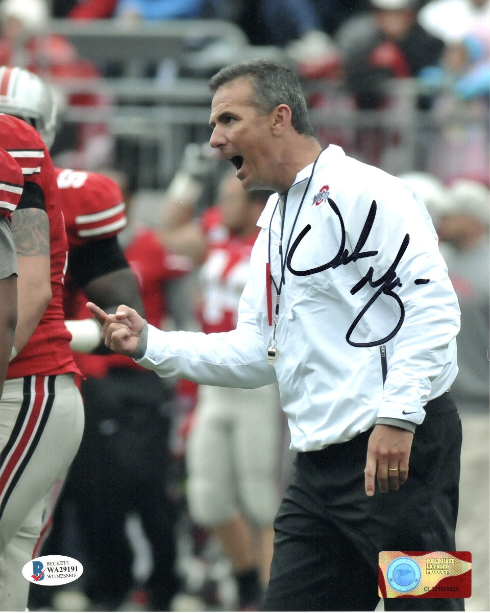 Urban Meyer Autographed Ohio State Buckeyes 8x10 Photo Beckett Witnessed #8-Powers Sports Memorabilia