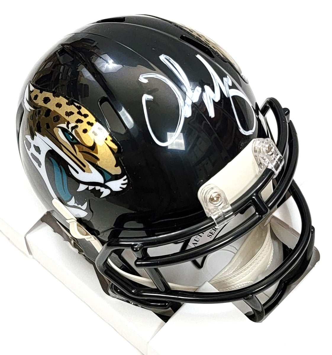 Urban Meyer Autographed Jacksonville Jaguars Riddell Mini Helmet Beckett Witnessed-Powers Sports Memorabilia