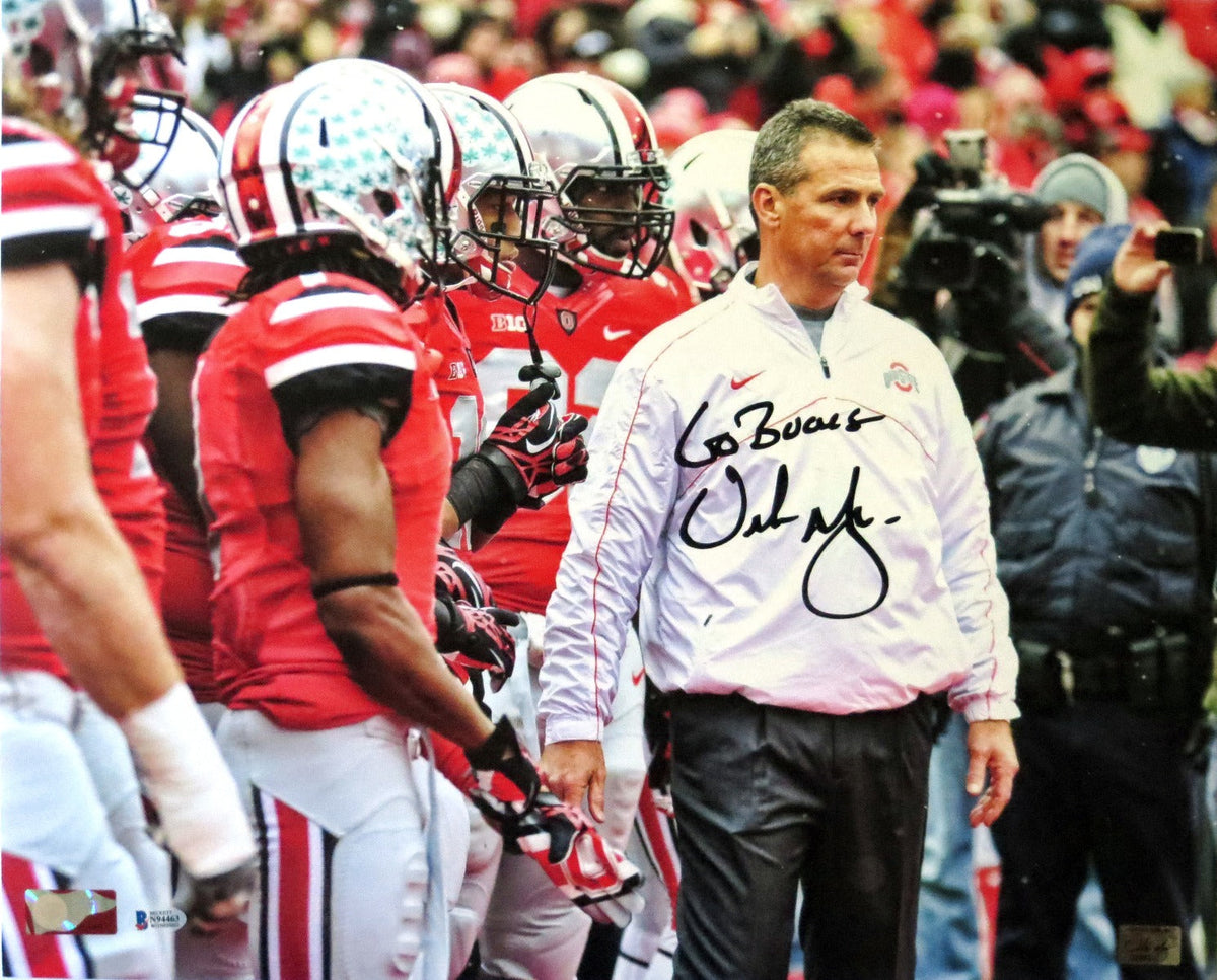 Urban Meyer Autographed Ohio State Buckeyes 16x20 Photo W/ Go Bucks Beckett Witnessed #2-Powers Sports Memorabilia