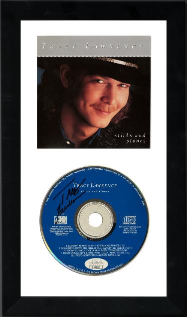 Tracy Lawrence Autographed 1991 Sticks and Stones Album CD with Album Cover Booklet 6.5x12 Custom Framing- JSA #GG08325-Powers Sports Memorabilia