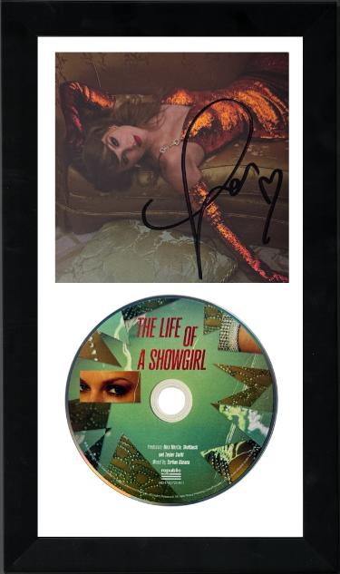 Taylor Swift 2025 The Life of a Showgirl CD Autographed 4.75x4.75 Photograph Art Card #2 with Heart 6.5x12 Custom Framing- Beckett Review - CTBL_v44184-Powers Sports Memorabilia