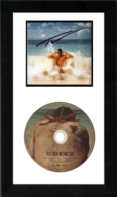 Tucker Wetmore Autographed 2026 Sunburn Mixtape 4x4 Art Insert/Booklet/CD 6.5x12 Custom Framing- COA/Country/Pop/Music-Powers Sports Memorabilia