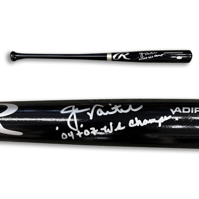 Jason Varitek Autographed Boston Red Sox 2004 2007 World Series Signed Baseball 34" Bat JSA COA-Powers Sports Memorabilia
