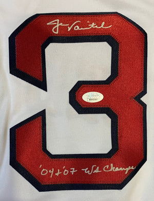 Jason Varitek Autographed Boston Red Sox 2004 2007 World Series Signed Majestic Baseball Jersey JSA COA-Powers Sports Memorabilia