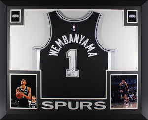 Victor Wembanyama Autographed San Antonio Spurs Signed Nike Basketball Swingman Framed Jersey Fanatics Authentic COA-Powers Sports Memorabilia