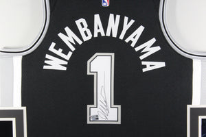 Victor Wembanyama Autographed San Antonio Spurs Signed Nike Basketball Swingman Framed Jersey Fanatics Authentic COA-Powers Sports Memorabilia