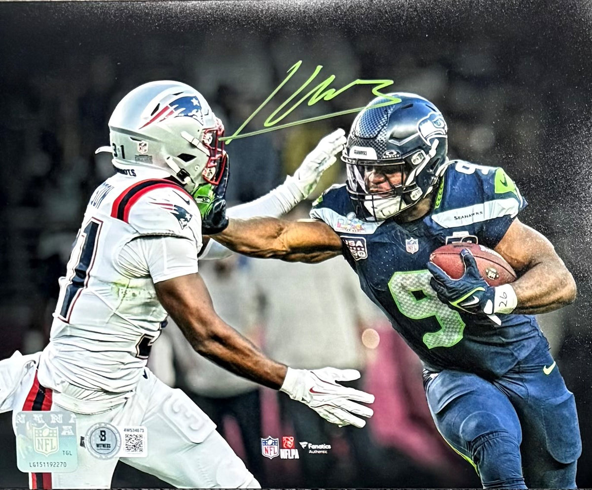 Kenneth Walker III Autographed Seattle Seahawks Super Bowl LX 60 Signed 8x10 Football Photo Beckett Witness Authenticated-Powers Sports Memorabilia