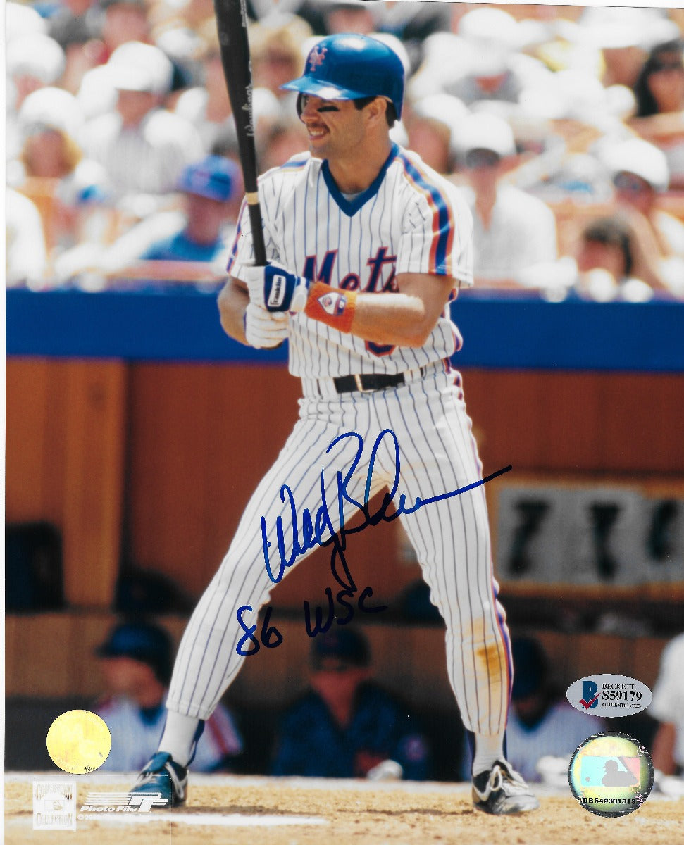 Wally Backman Autographed New York Mets 8x10 Photo W/ 86 WSC Beckett Authenticated-Powers Sports Memorabilia