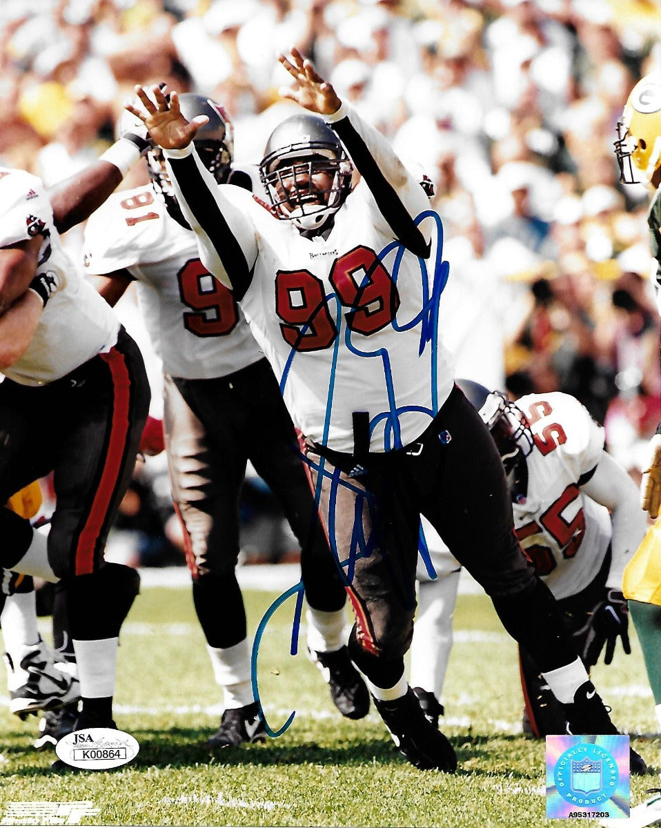 Warren Sapp Autographed Tampa Buccaneers 8x10 Photo JSA Authenticated-Powers Sports Memorabilia