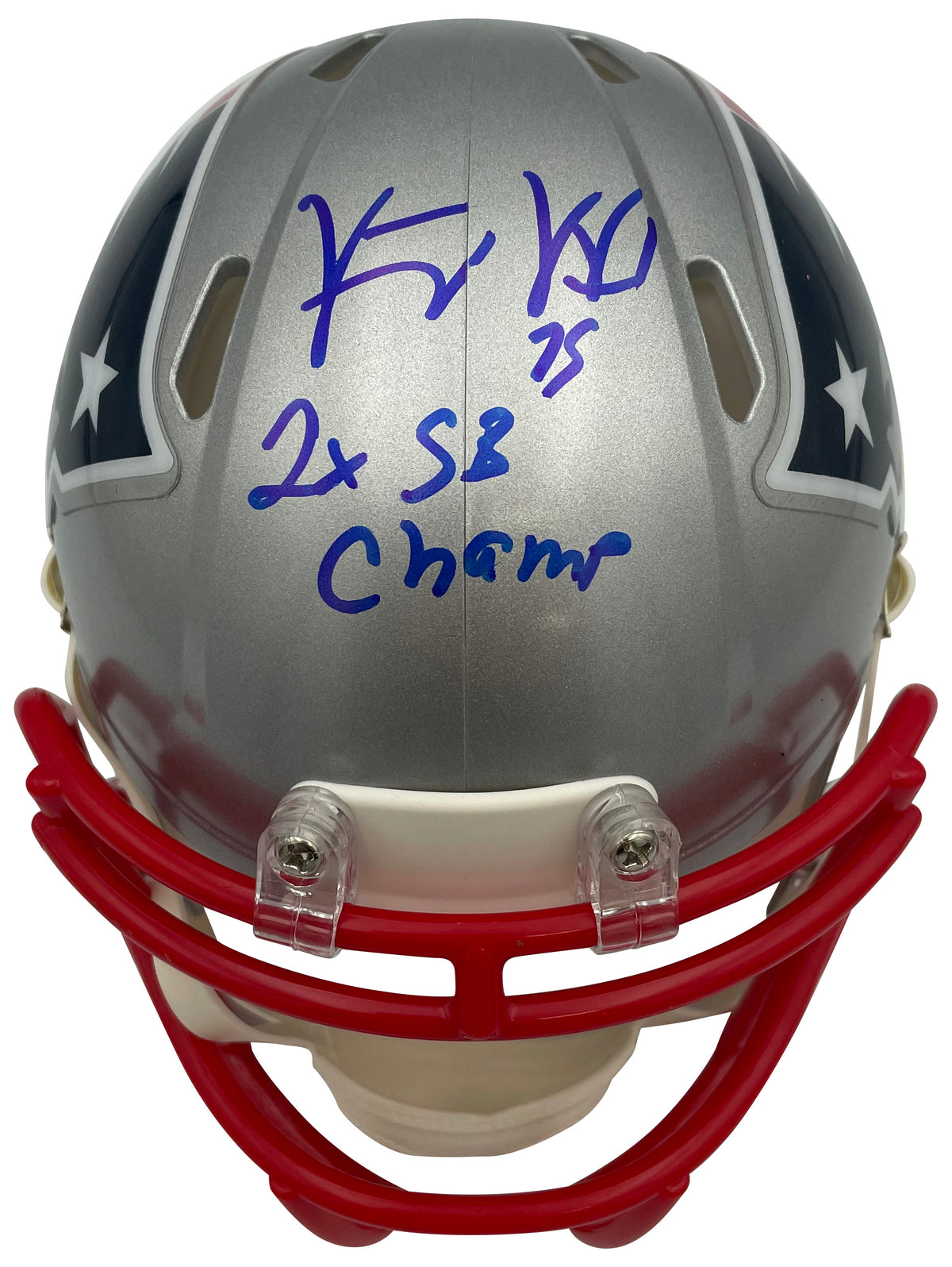 Vince Wilfork Autographed New England Patriots Signed Football Mini Helmet 2 x SUPER BOWL CHAMP Beckett COA-Powers Sports Memorabilia