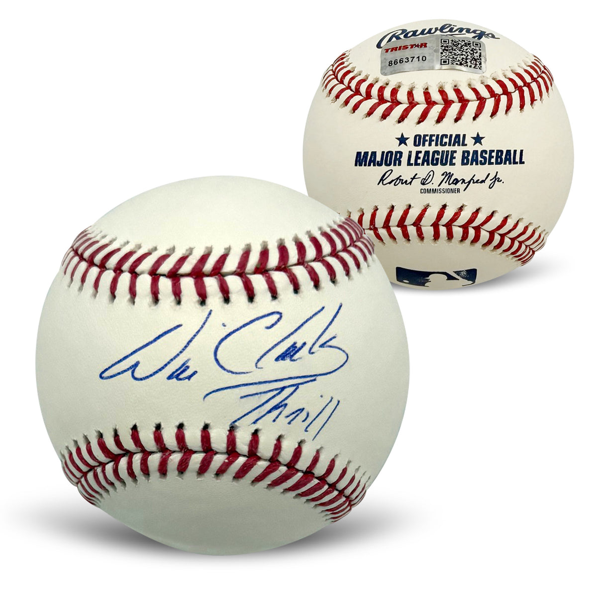 Will Clark San Francisco Giants Autographed MLB Signed Baseball THRILL Inscription TRISTAR Authenticated With UV Display Case-Powers Sports Memorabilia