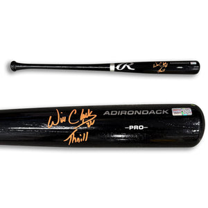 Will Clark San Francisco Giants Autographed 34" Black Baseball Bat THRILL Inscription TRISTAR Authenticated With UV Display Case-Powers Sports Memorabilia