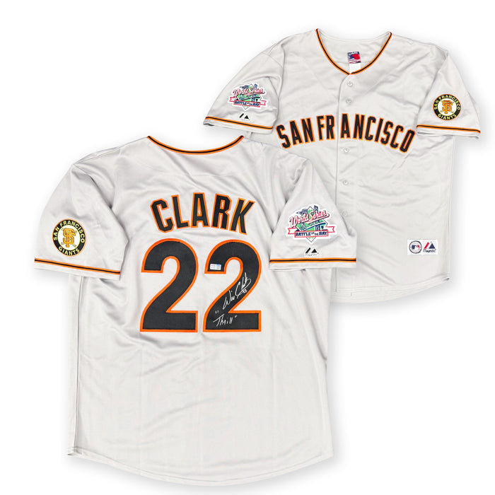 Will Clark Autographed San Francisco Giants 1989 World Series Signed Majestic Grey Baseball Jersey THRILL Inscription TRISTAR Authenticated-Powers Sports Memorabilia