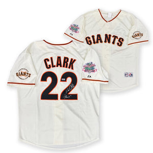 Will Clark Autographed San Francisco Giants 1989 World Series Signed Majestic White Baseball Jersey THRILL Inscription TRISTAR Authenticated-Powers Sports Memorabilia