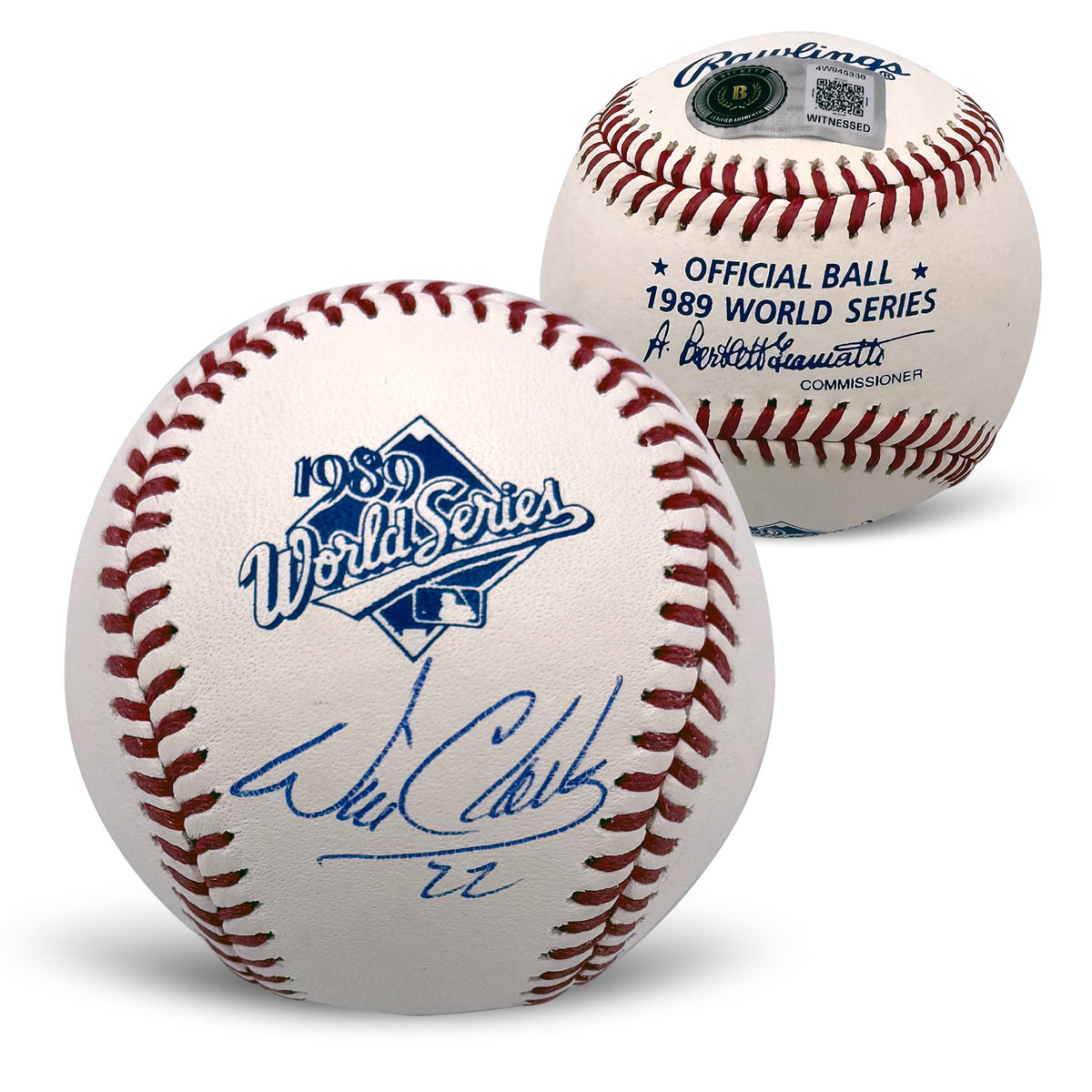 Will Clark Signed Giants 1989 World Series Baseball Beckett-Powers Sports Memorabilia