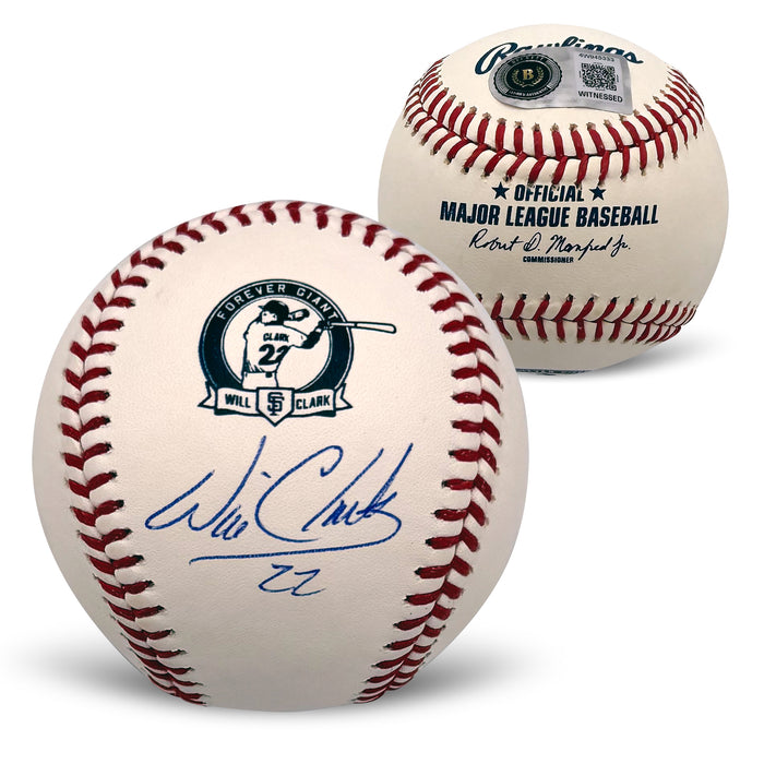 Will Clark Autographed Giants Retirement Baseball Beckett-Powers Sports Memorabilia