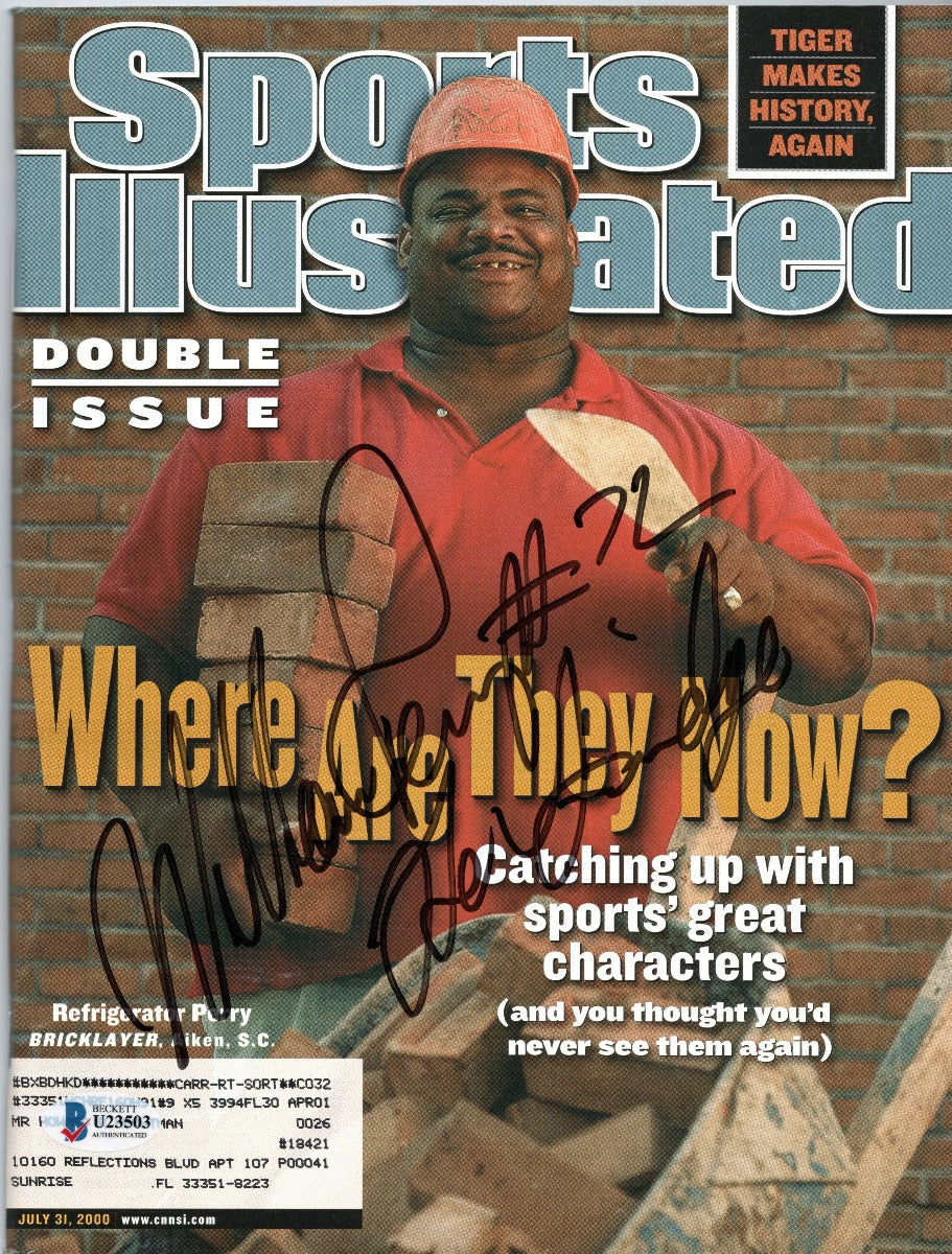 William Perry Autographed Chicago Bears Sports Illustrated 7/31/00 W/ The Fridge Beckett Authenticated-Powers Sports Memorabilia
