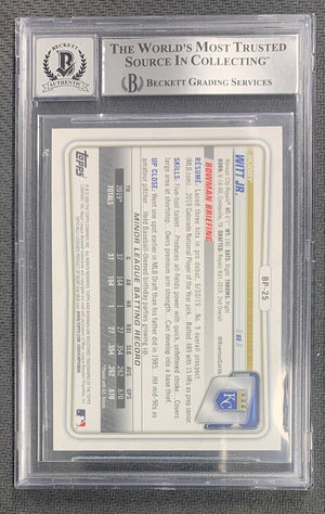 Bobby Witt Jr 2020 Bowman Paper Prospects Signed Rookie Card #BP25 Auto Graded Beckett 10-Powers Sports Memorabilia