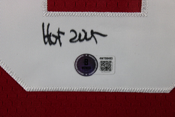 Steve Young Autographed San Francisco 49ers Signed Mitchell & Ness Football Framed Jersey SUPER BOWL XXIX MVP Hall of Fame HOF 2005 Beckett Witness Authenticated-Powers Sports Memorabilia
