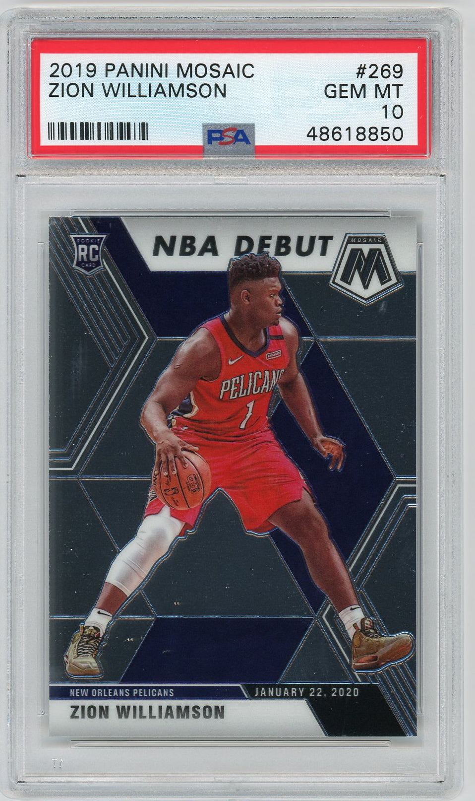 Zion Williamson 2019 Panini Mosaic Basketball Rookie Card RC #269 Graded PSA 10-Powers Sports Memorabilia