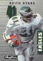 Keith Byars Philadelphia Eagles 1992 Skybox Primetime Autographed Card - Signed in silver. This item comes with a certificate of authenticity from Autograph-Sports. PSM-Powers Sports Memorabilia