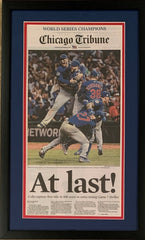 Chicago Cubs 2016 World Series Baseball Champions AT LAST Tribune Framed Newspaper BLACK FRAME ORIGINAL FRONT PAGE