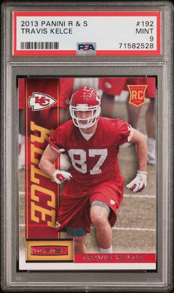Travis Kelce 2013 Panini R&S Football Rookie Card #192 Graded PSA 9