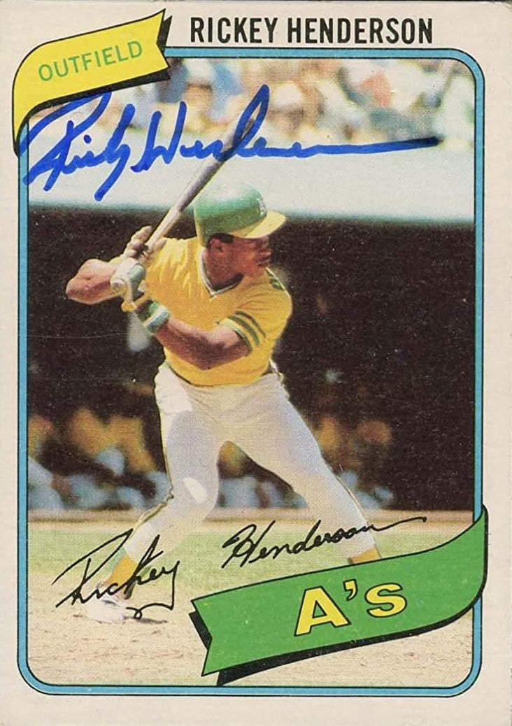 RICKEY HENDERSON  Oakland Athletics 1980 Away Majestic Baseball Throwback  Jersey