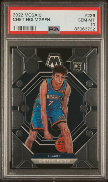 Chet Holmgren 2022 Panini Mosaic Basketball Rookie Card #236 Graded PSA 10